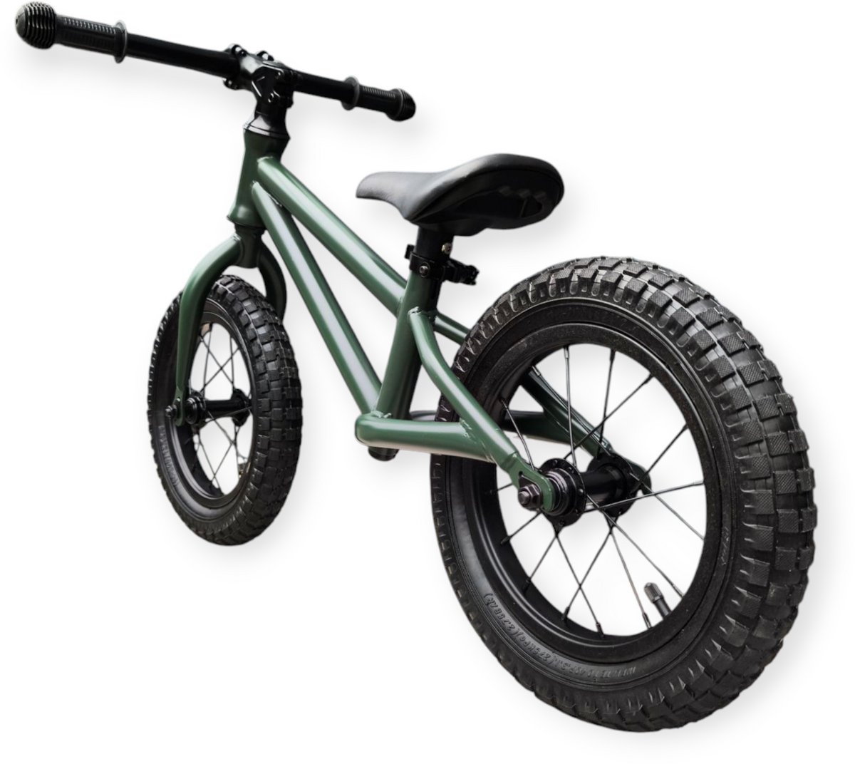 Jobber – Fatbike Loopfiets 2 jaar – Loopfietsen 12inch - Mat Groen — afbeelding 6