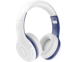 StayPowered Bluetooth Hoofdtelefoon voor Kinderen - Veilig en Kwalitatief Geluid - 85/94 dB Volumeregeling - 40 Uur Batterij - HD Microfoon - Opvouwbaar en Verstelbaar - Snelle Bluetooth 5.4 - Wit - Levering Sneller dan Aangegeven!