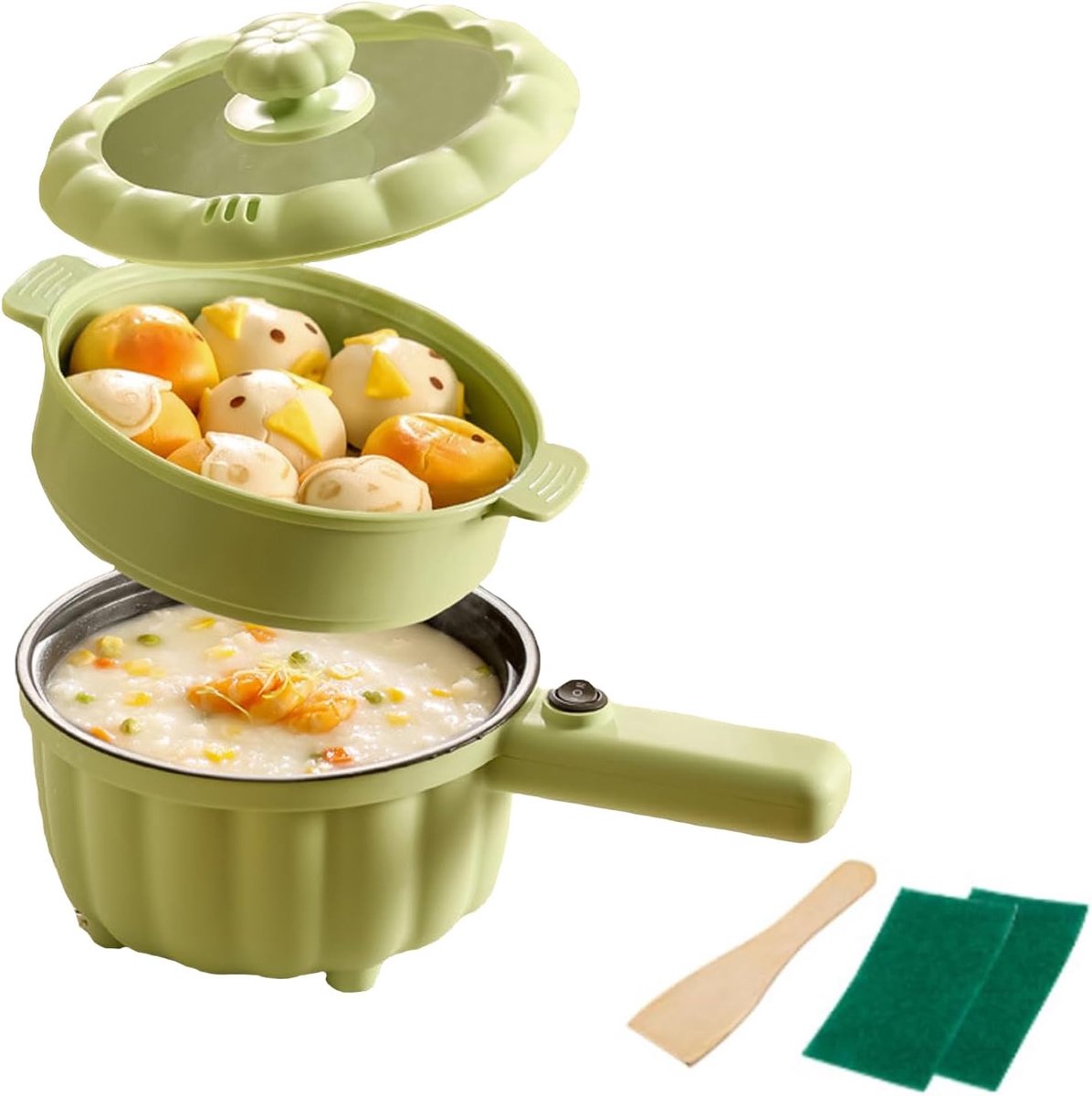 Kleine elektrische multicooker - 2L anti-aanbak hotpot voor snel en gezond koken