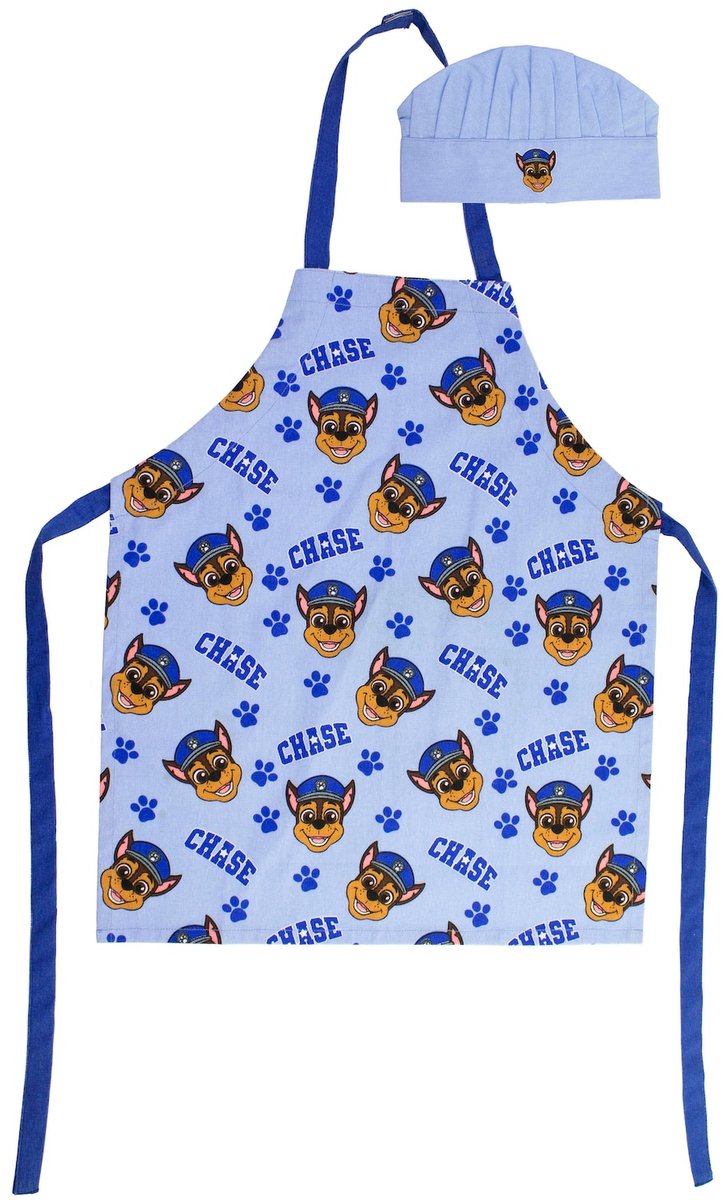 Paw Patrol - Chase - Kindershort Met Koksmuts - 100 % Katoen - 55 x 45 cm - 3 - 8 Jaar