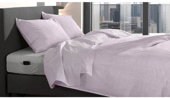 Zohome Dekbedovertrek Lino - Effen Bedlinnen - 240x220 - Paars - Dekbedhoes van 100% Katoen van Zohome — afbeelding 2