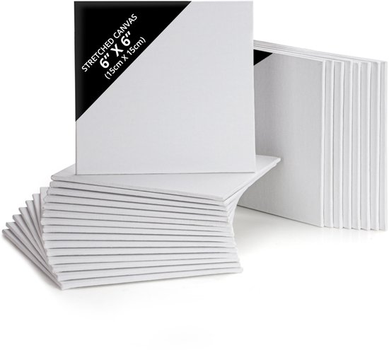 Belle Vous 7 Pak Blank Canvas – 30 x 30cm – Kleine Voorgerekte Canvas Paneel Borden – Geschikt voor Acryl en Olieverf, Maar ook Voor Schetsen en Tekenen