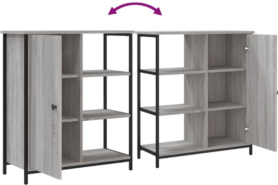 Buffet vidaXL - Commodes - Meuble de rangement - Armoire murale - Buffet 70 x 30 x 80 cm Bois traité Gris Sonoma