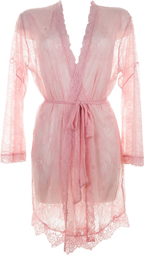 Foto: Zijden wrap kimono style kamerjas indulgence sand julianna rae l xl