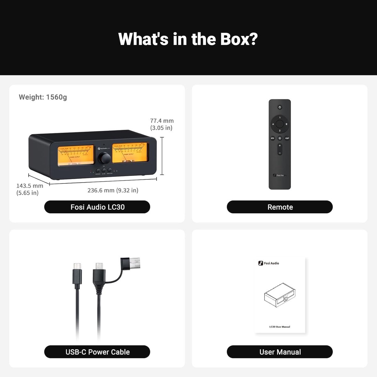 Fosi Audio LC30 VU Meter Versterker Luidspreker Selector Box, 2-Weg Analoge Audio Schakelaar - voor Stereo HiFi Versterkers en Passieve Luidsprekers, - Geel thumbnail 7
