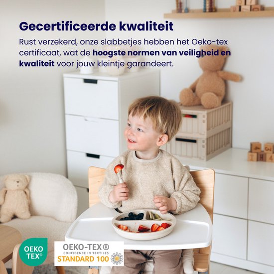 Bavoir Funnies à manches crème - Bavoir doux pour bébé - 100 % coton éponge - Facile à laver en machine - Bavoirs, bavoirs anti-bave, tabliers, tabliers salissants, bavoirs pour manger et jouer - Idéal pour manger, bricoler et jouer