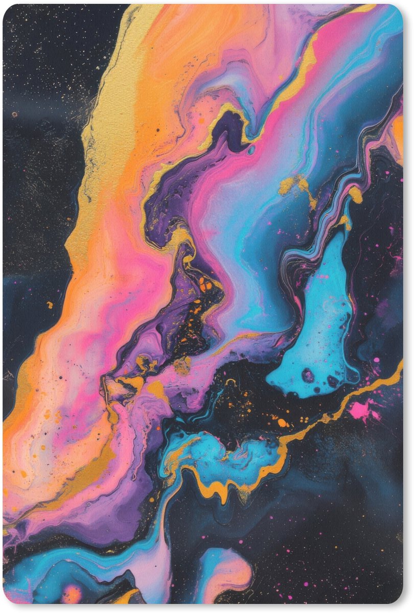 Muismat 18x27 cm - Mousepad Modern - Marmer print - Oranje - Muismatten