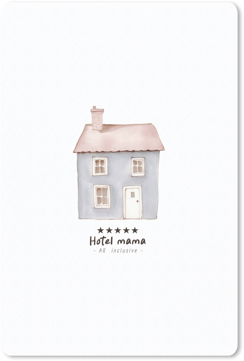 Muismat 18x27 cm - Mousepad Lichtblauw - Huisje - Mama - Tekst - Muismatten