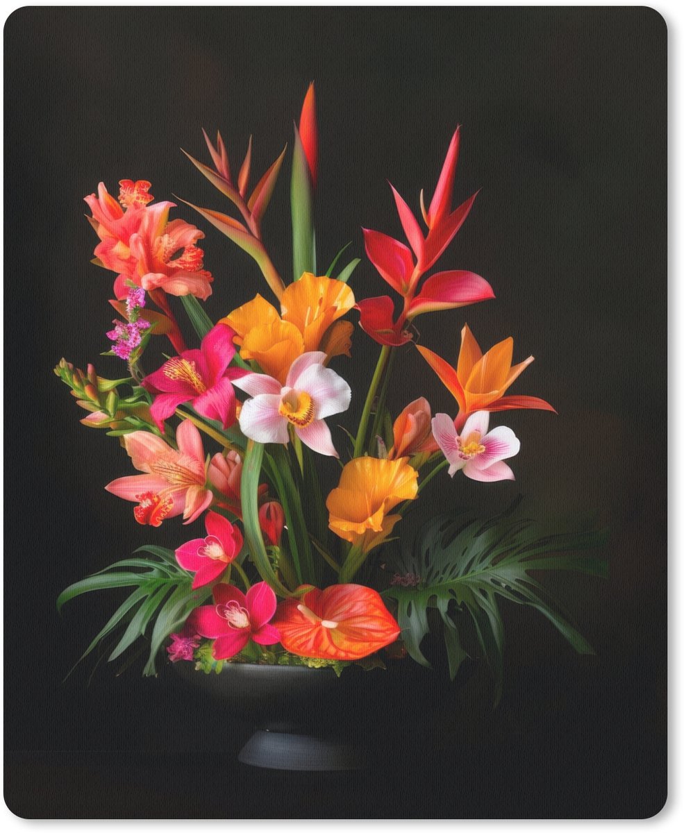 Muismat 19x23 cm - Mousepad Boeket - Bloemen - Exotisch - Muismatten