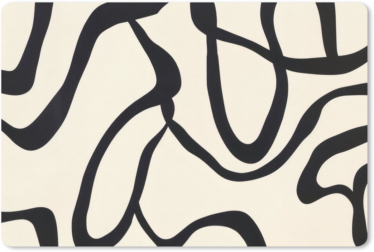 Muismat 27x18 cm - Mousepad Abstract - Lijnen - Modern - Beige - Muismatten