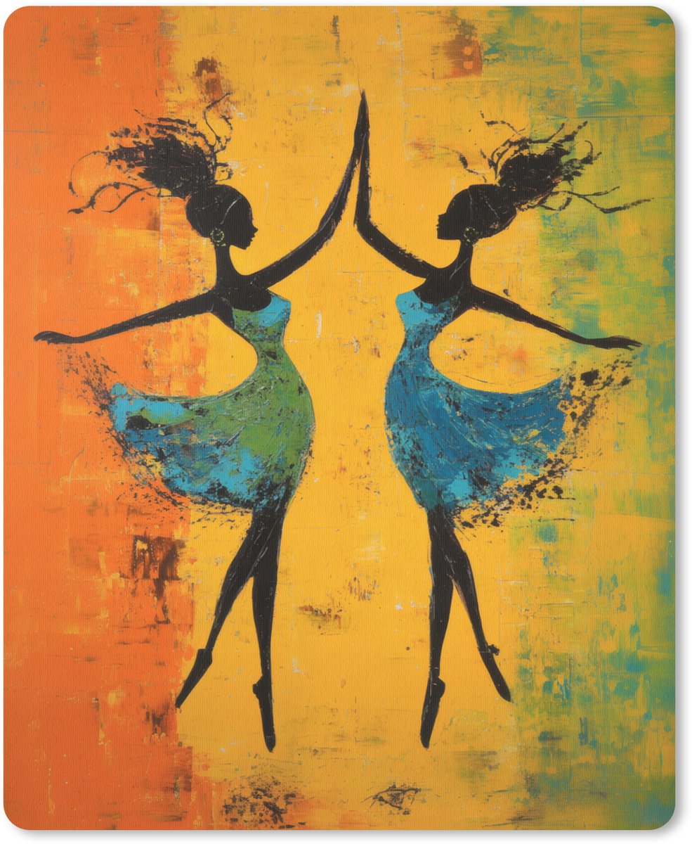 Muismat 19x23 cm - Mousepad Dansen - Vrouwen - Verfstructuur - Muismatten