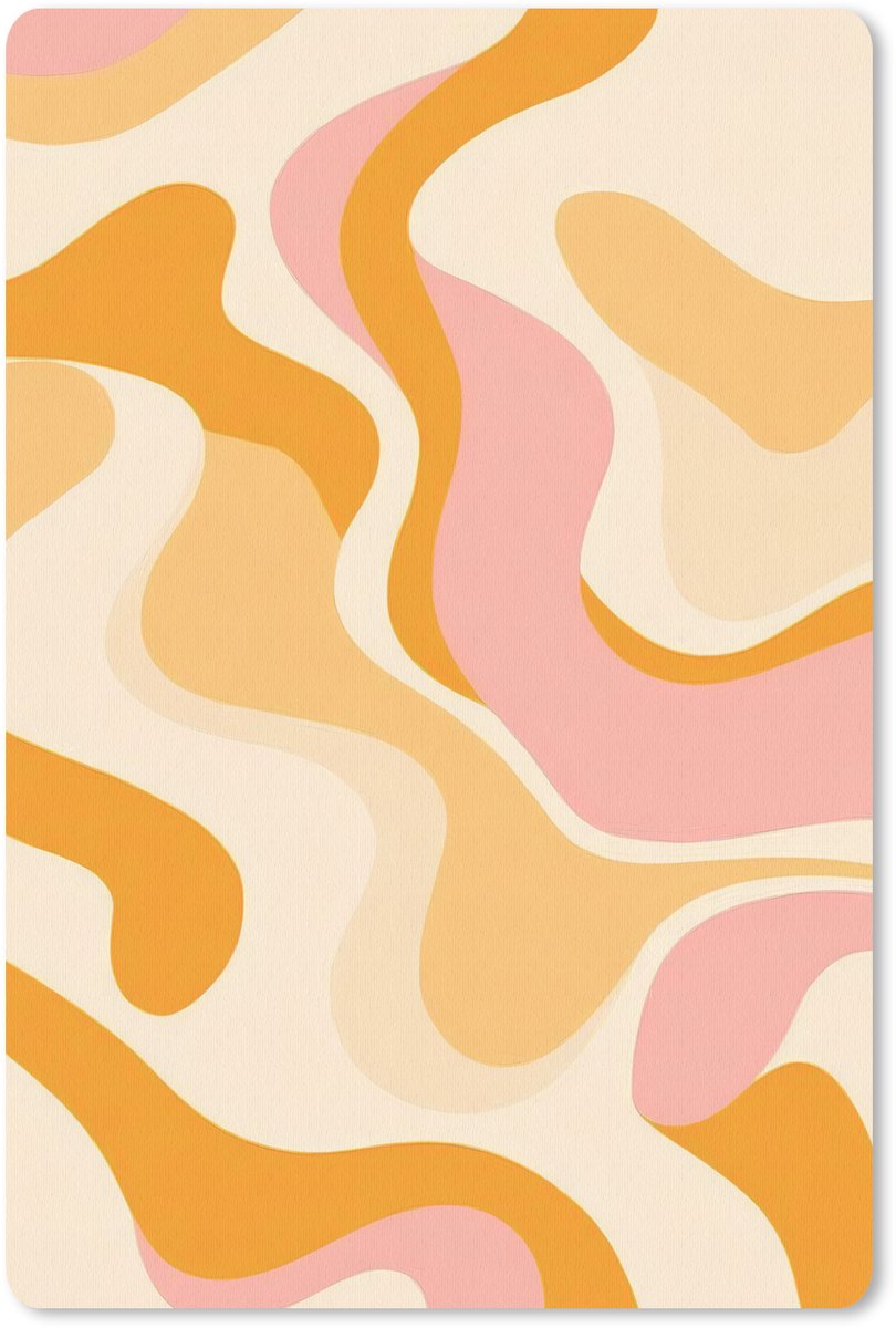 Muismat 18x27 cm - Mousepad Abstract - Golvend - Oranje - Muismatten