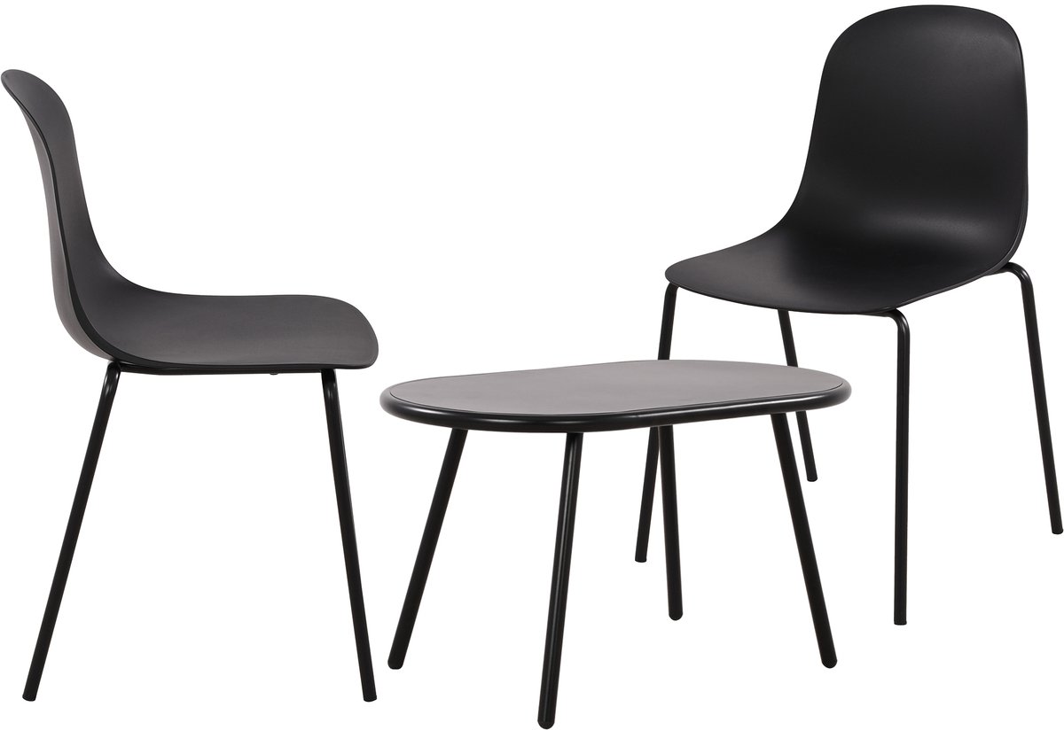 CLP Veldin tuinset - voor de tuin - loungeset - Set van tafel Berea en 2 x stoel Hardin - 
