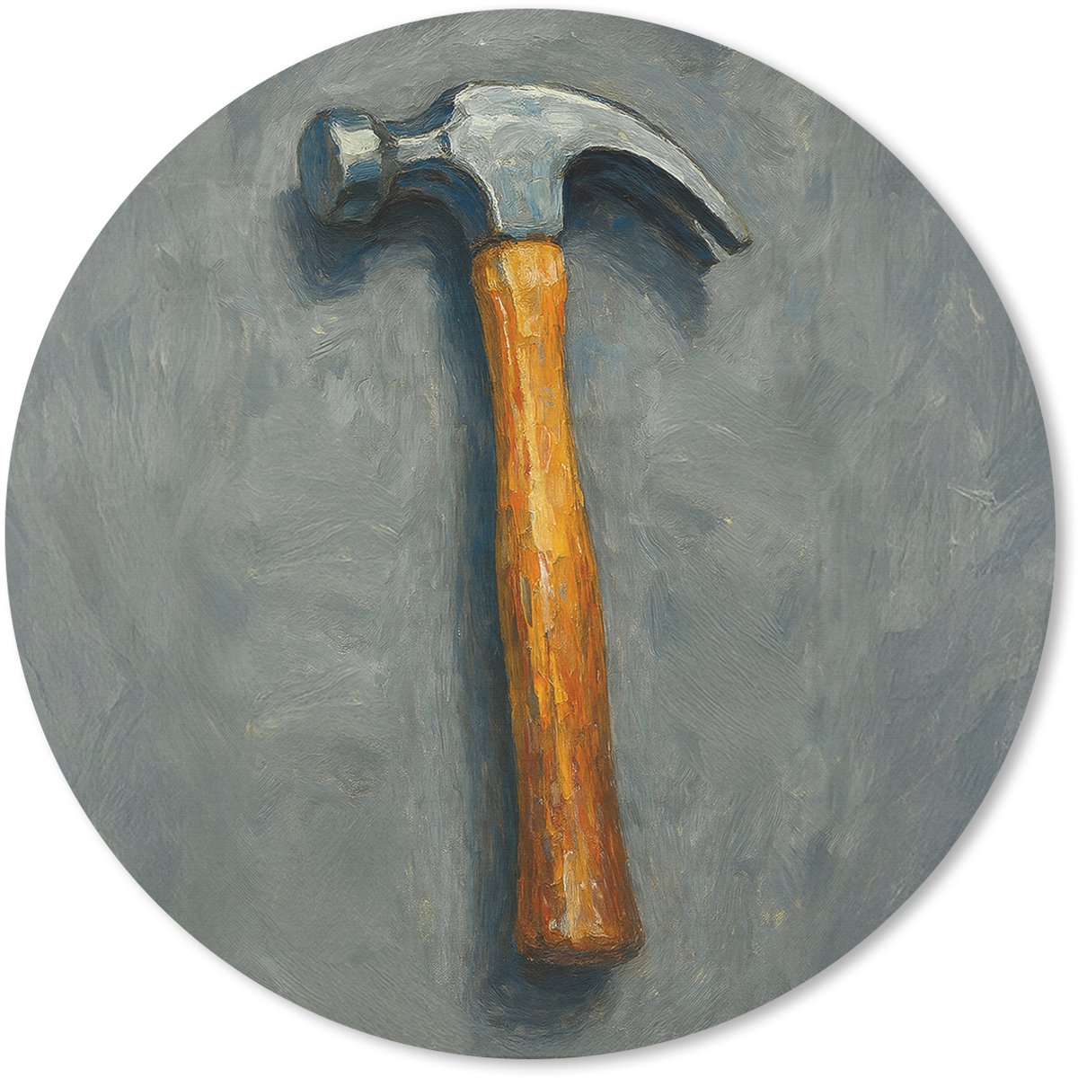 Muismat rond 50x50 cm - Mousepad Hamer - Schilderij - Gereedschap - Ronde muismatten