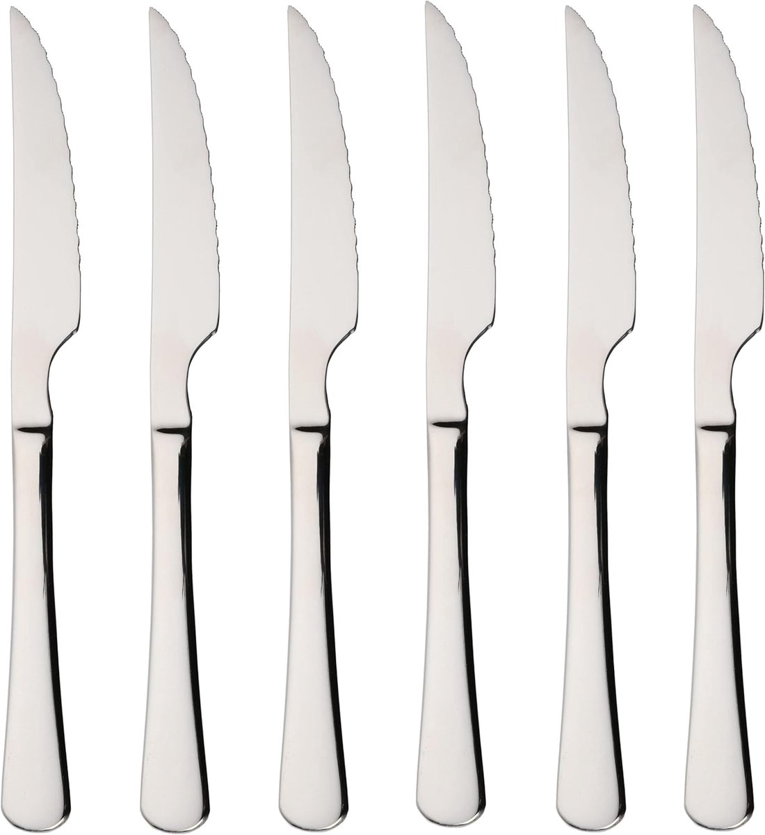 Ibenzoa® Set van 6 Roestvrij Stalen Steakmessen met Ergonomische Handgrepen - Perfect voor Elke Liefhebber