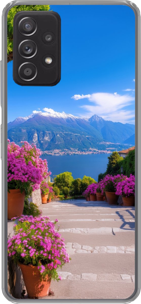 Telefoonhoesje Geschikt voor Samsung Galaxy A53 5G hoesje - Lake Como - Italië - Landschap - Siliconen Telefoonhoesje Telefoonhoesje