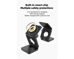 magsafe oplaad station voor telefoon horloge en oordopjes dockingstation - iPhone lader- draadloze oplader - handig op reis en onderweg -Power buddy- telefoon oplader