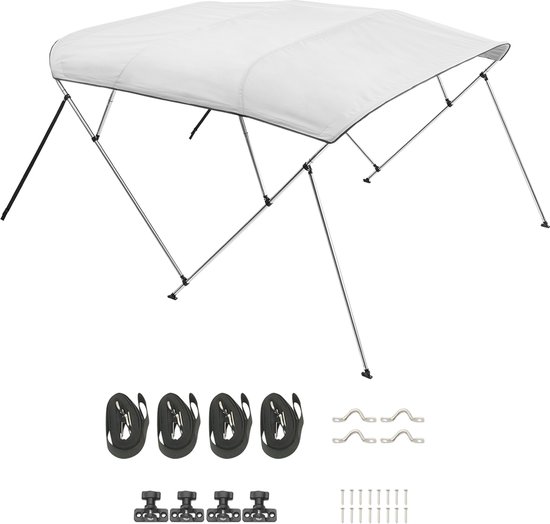 VEVOR Toldo Bimini Plegable para Barco de 4 Arcos, Poliéster 600D, Impermeable y con Protección Solar, con Bolsa de Almacenamiento, Resistente al Viento y Desgarro, 244 x 244 cm, Azul Pacífico VEVOR Toldo Bimini Plegable para Barco de 4 Arcos, Poliéster 600D, Impermeable y con Protección Solar, con Bolsa de Almacenamiento, Resistente al Viento y Desgarro, 244 x 244 cm, Azul Pacífico