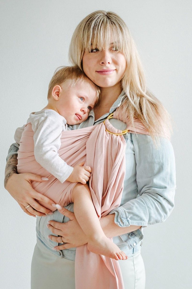 Ibenzoa® Biologische Draagdoek Ring Sling – 100% Biologisch Katoen KB A – Comfortabel Draagcomfort voor Baby’s van Geboorte tot 15 kg – Inclusief Handleiding – foto 5