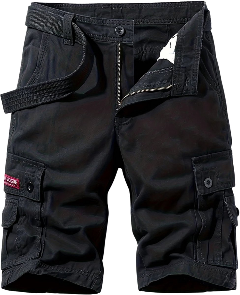 Livano Korte Broek Heren Cargobroek Spijkerbroek met Zakken Volwassenen Jongens Shorts Zwart