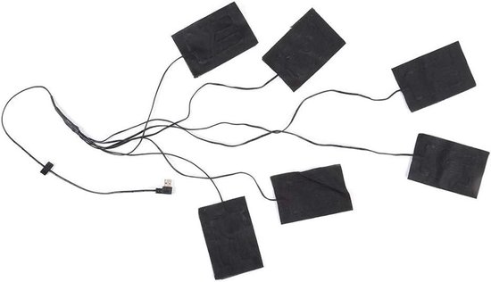 Verwarmingskussen met USB-aansluiting - Elektrisch Verwarmingskussen voor Kleding met 6 Verwarmingselementen - 3 Standen Instelbare Temperatuur voor Wintervest - Warmtejas Warmer Kussen