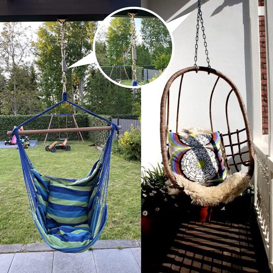 Hangstoel Veerset – 2 M10 Karabijnhaken En 360° Draaibare Veerhaak, Roestvrij Staal 304, Draagkracht 350 Kg 4 miniatura