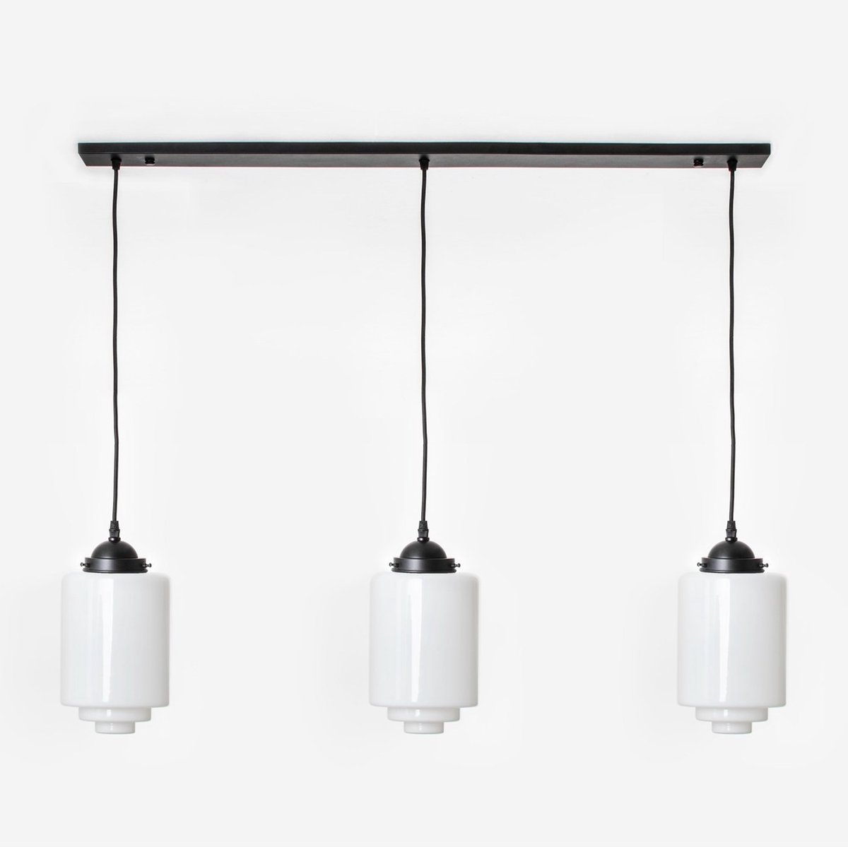 Coloured by Art 3 x Getrapte Cilinder Medium lampen aan plafondbalk Moonlight - Art Deco Trade Wit