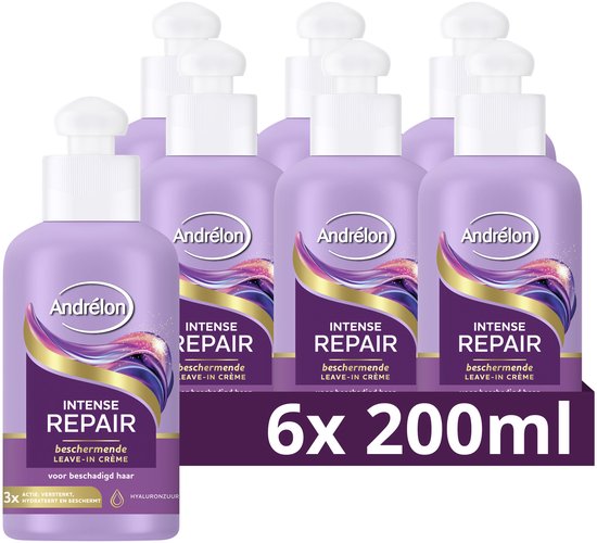 Andrélon - Leave-in Haarcrème - Intense Repair - 6 x 200 ml