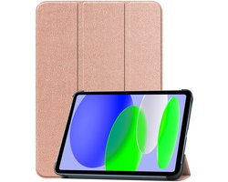 Hoesje Geschikt voor Apple iPad A16/A18 (2025/2026) - 11 inch (11e & 12e generatie) - Dun & Stevig - Trifold Bookcase - Hard Cover - Hardcover Book Case - Tablet Hoes - Rosé goud