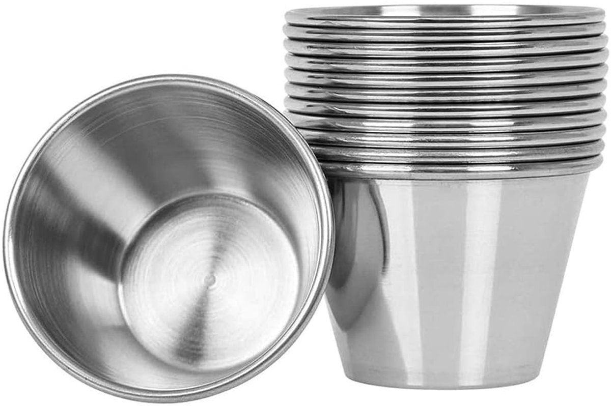 Ibenzoa® Set van 12 Multifunctionele Puddingvormen van Roestvrij Staal, Diameter 9 cm