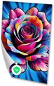 Roos, Psychedelisch, Bloem, Blauw, roze, oranje, geel, paars