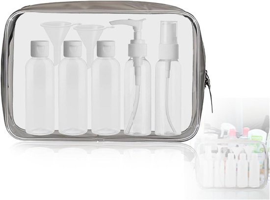 Aanpassing van de titel: - 1 liter transparante toilettas - Blauw - Voor het vervoeren