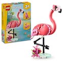 Doos met LEGO Creator 3in1 31170 Wilde dieren met een roze LEGO flamingo.