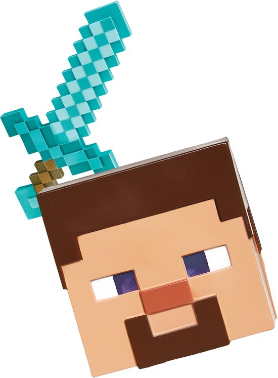 Vegaoo - Minecraft verkleedset zwaard en Steve masker