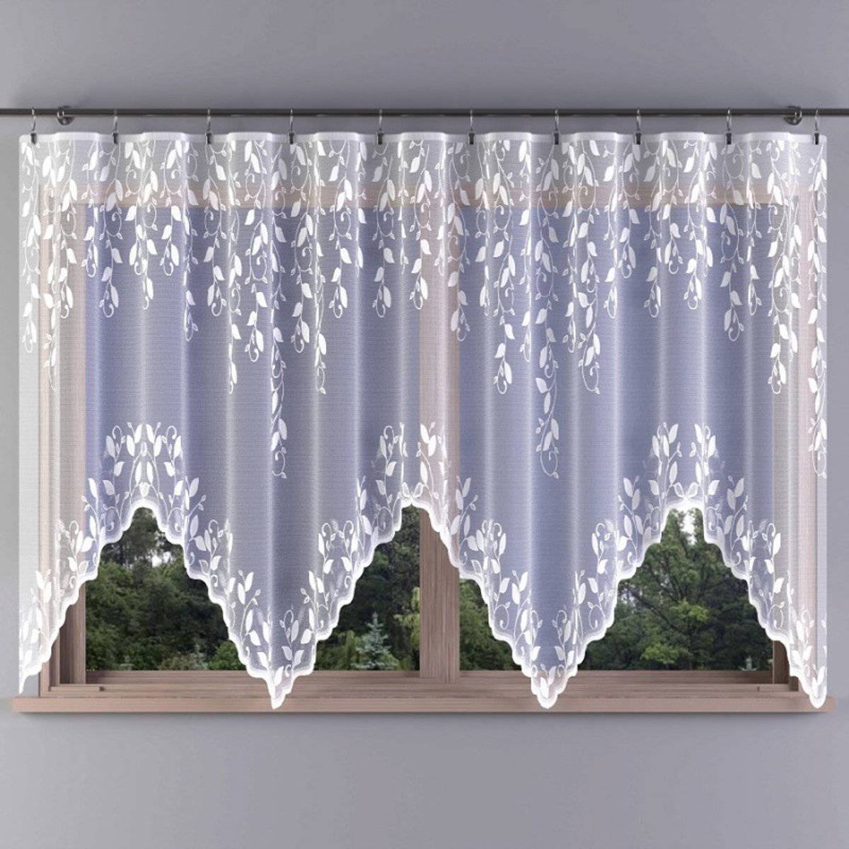 Wisan- Ostia - jacquard vitrage- Gordijn 350 x180 cm - Curtains - Jacquardgordijnen- wit- 350 x 180 cm