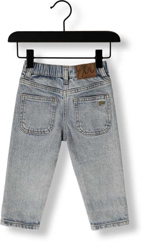 Wijde meisjesjeans met rafels aan de onderkant - stone, Meisje