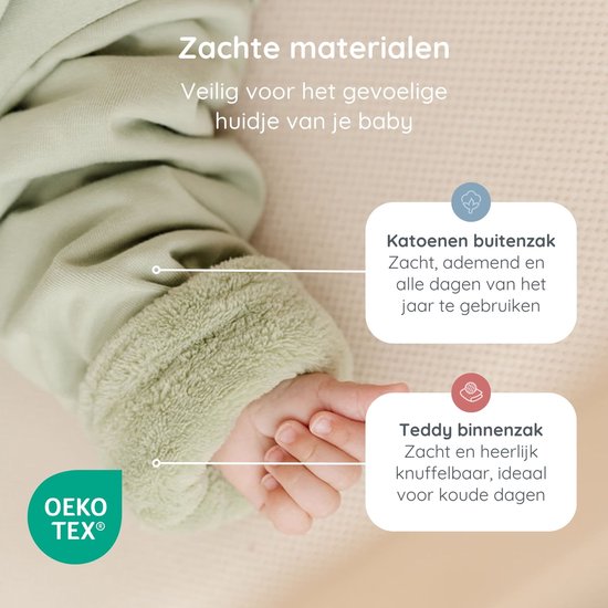 Puckababy 4 seizoenen Slaapzak Baby (6m-2,5y) - 4 Seasons - Olive van Puckababy — afbeelding 5