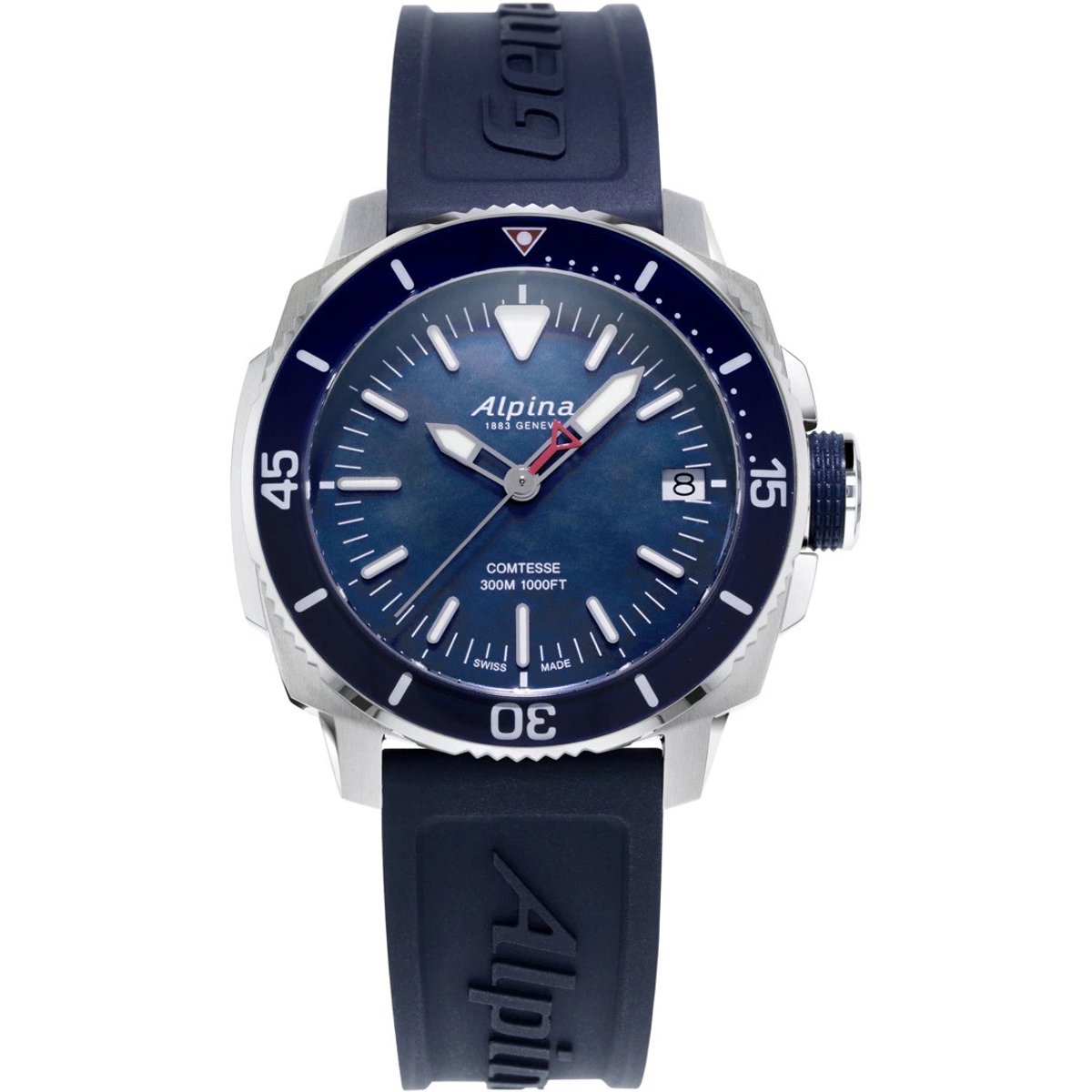Alpina Seastrong Diver Comtesse AL-240MPN2VC6 Horloge - Rubber - Blauw - Ø 36 mm