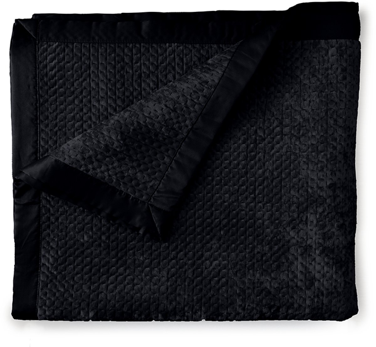 LINNICK Velvet Sprei - Black - 270x260cm - Bedsprei Lits Jumeaux - Spreien - Bedsprei 270x260