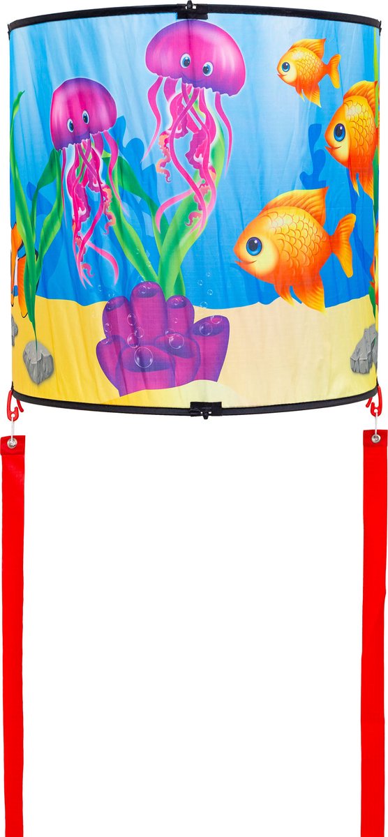 Kindervlieger HQ Cylinder Kite Aquarium 100190 Regenboog 38 x 38 cm