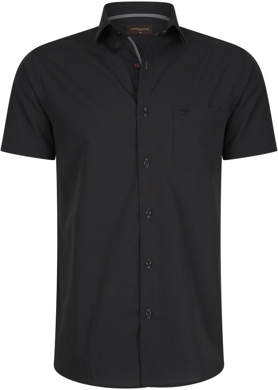 Cappuccino Italia - Chemises homme manches courtes Palermo - Zwart - Taille XXL