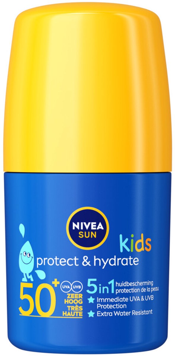 NIVEA Sun Protect & Hydrate Zonnemelk Kids Roll On SPF50 - 3 x 50 ml - Voordeelverpakking