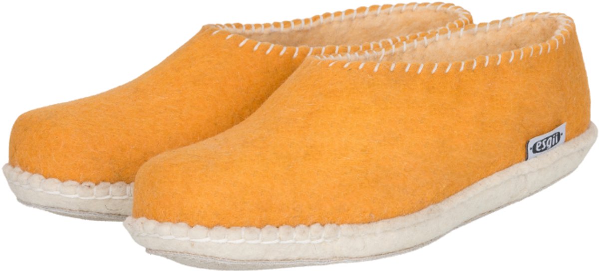 Vilten dames sloffen Stitch yellow Colour:Geel/ Ecru Size:38.5