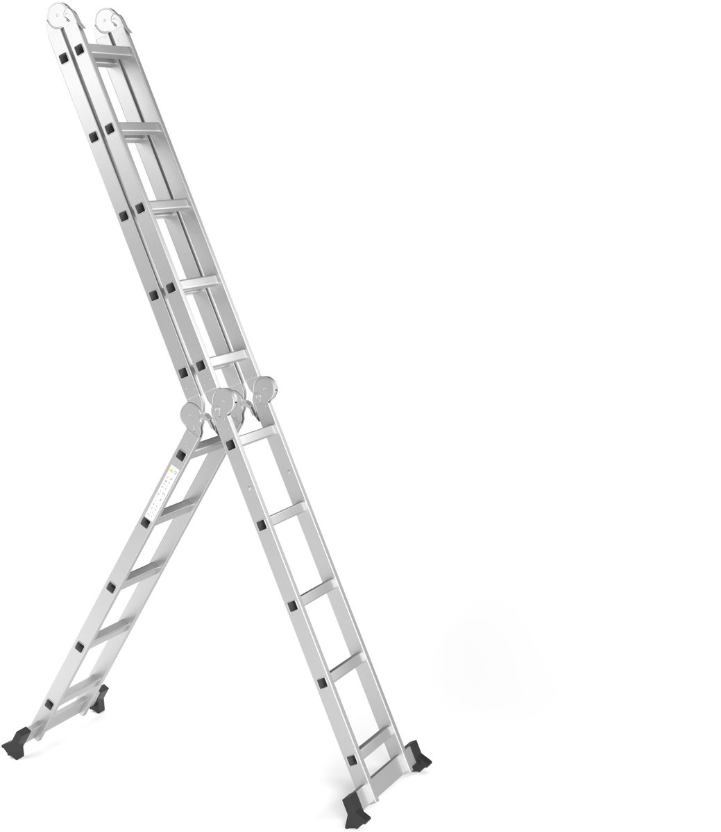 RMBO - Multifunctionele Vouwladder 4x5 - Vouwladder - 5,82 m lang - Compact en Draagbare ladder - 13 standen - Geschikt voor Particulier en Professioneel Gebruik - Max. Belasting 150 kg, EN 131.6 – foto 8