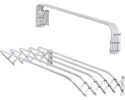KADAX Inklapbaar wasrek voor wasruimte, ruimtebesparende wasdroger van metaal, uittrekbare accordeonwand, kleerhanger voor binnenshuis (80 cm)
