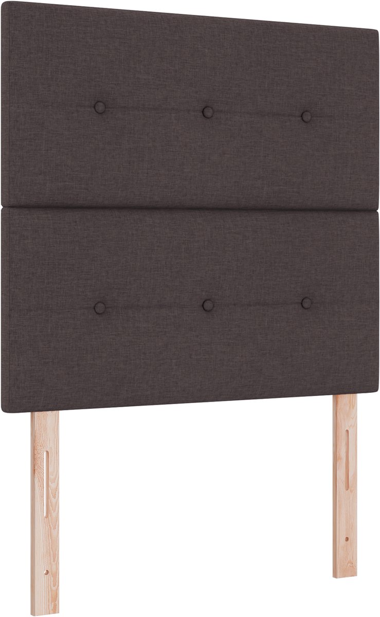 vidaXL Boxspring - bed - met - hoofdeinde - Donkerbruin - 120 - x - 190 - cm - Stof
