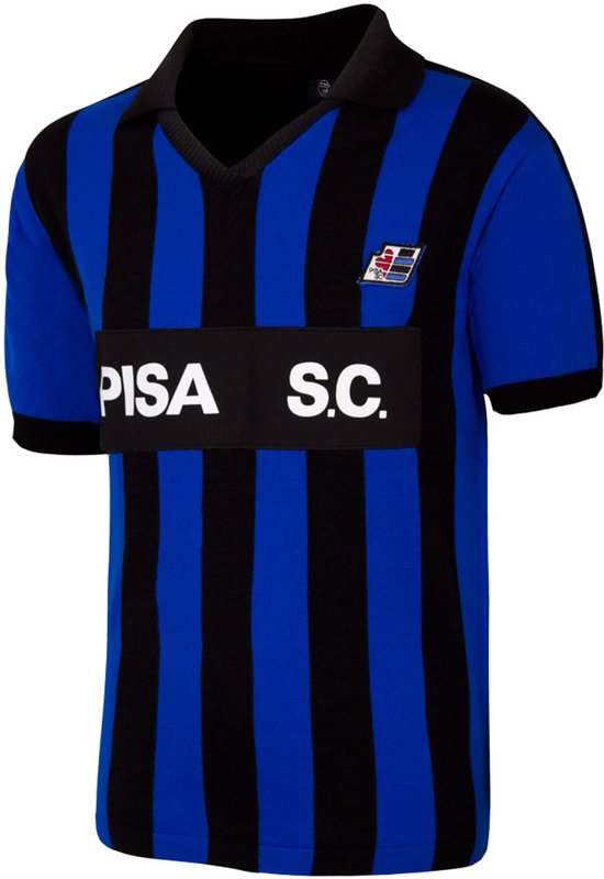 Foto: Copa pisa s c 1986 87 retro voetbalshirt mannen blauw zwart m