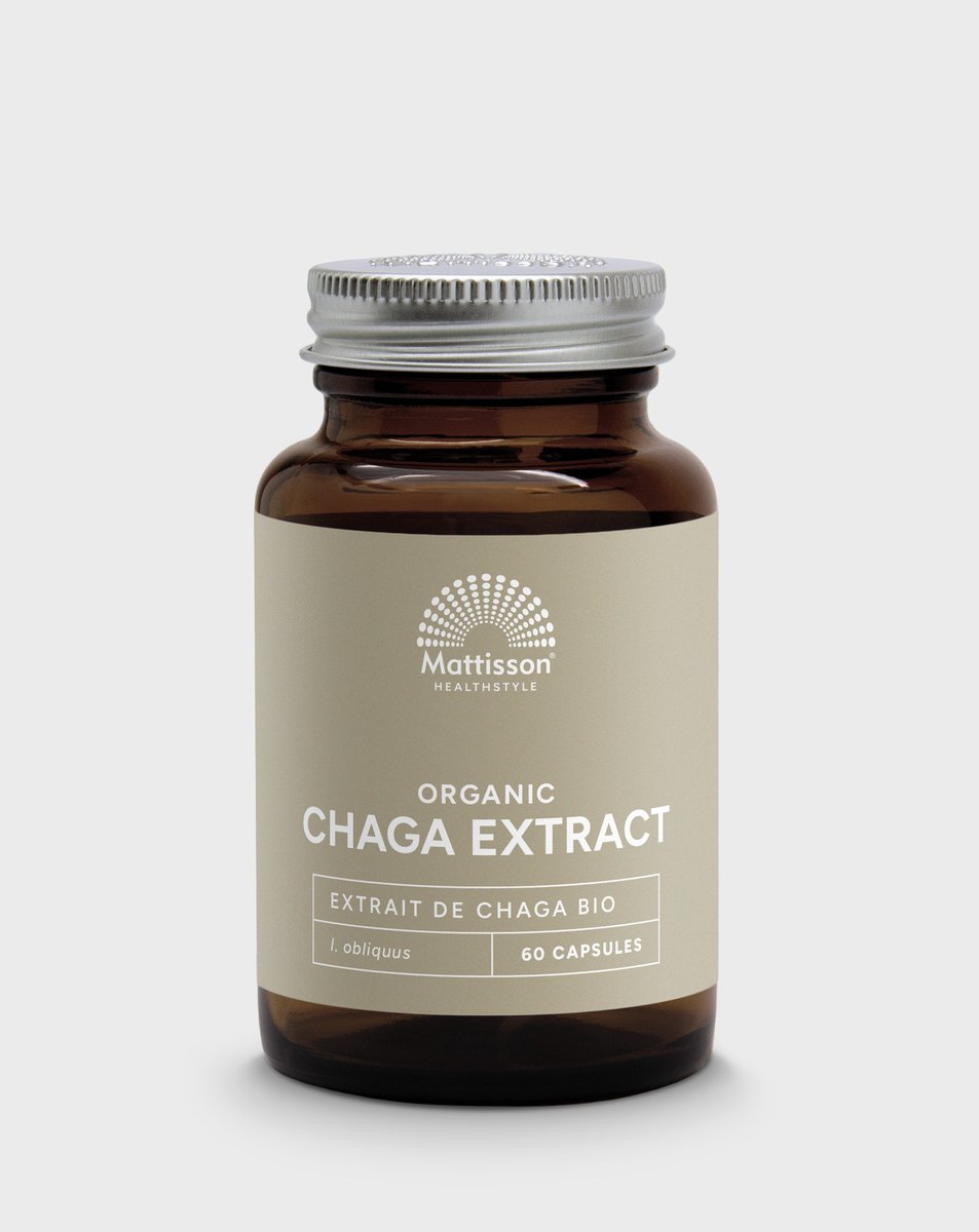 Goedkoopste Mattisson - Biologisch Chaga Extract 350mg - Inonotus Obliquus Paddenstoel - Adaptogeen - Voedingssupplement - Vegan - 60 Capsules