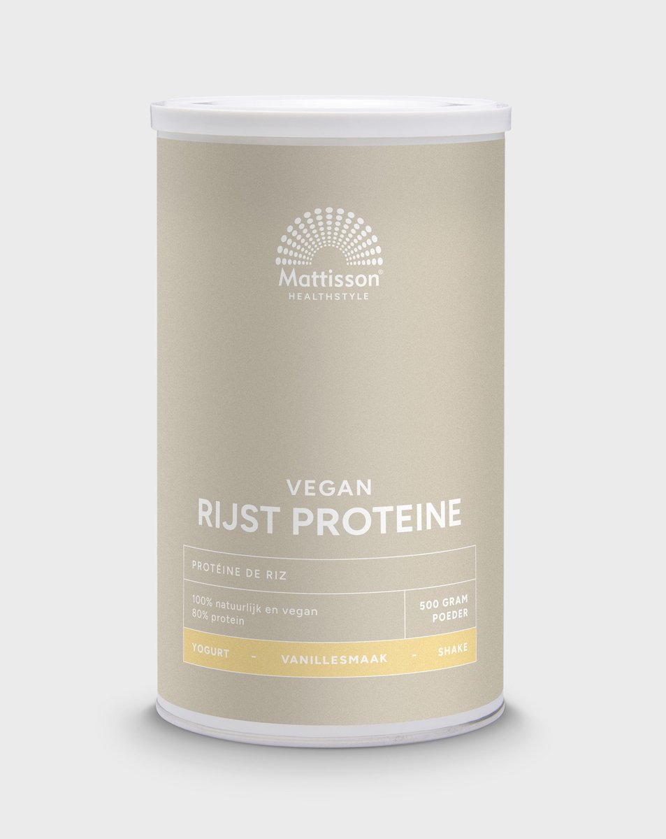 Mattisson - Rijst Proteïne Poeder - 80% Eiwit - Vegan Eiwitpoeder - Vanille Smaak - 500 Gram