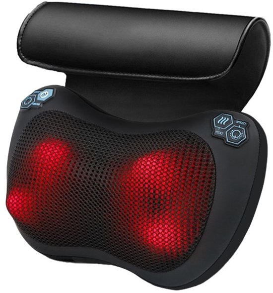 NueNext Nekmassage Apparatuur Shiatsu Zwart met Infrarood